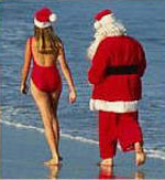 Santa claus at the beach
