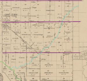 1871 Map of Boroondara Shire with Back Creek highlighted